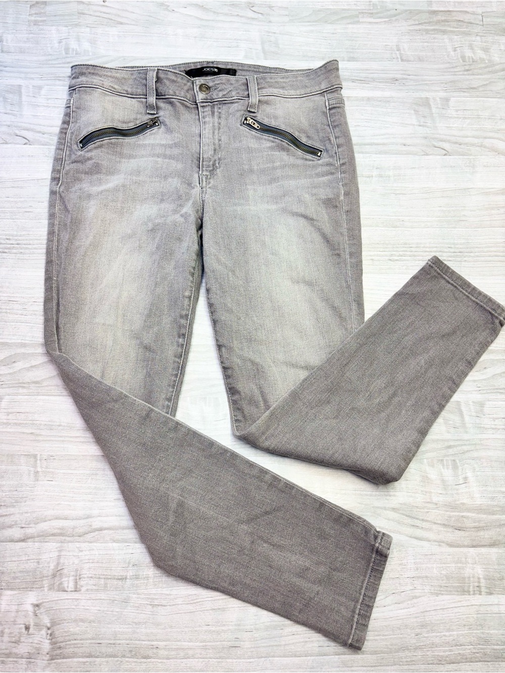 Joe's Jeans Light Gray Skinny Jeans with Zip Pockets size 30